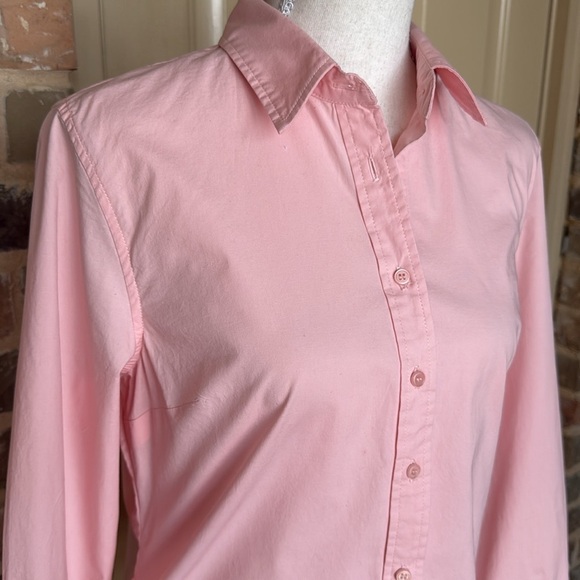 Boston Proper Pink Cotton Button Down Shirt Classic Fitted Silhouette Cuffed SzM - Picture 3 of 8